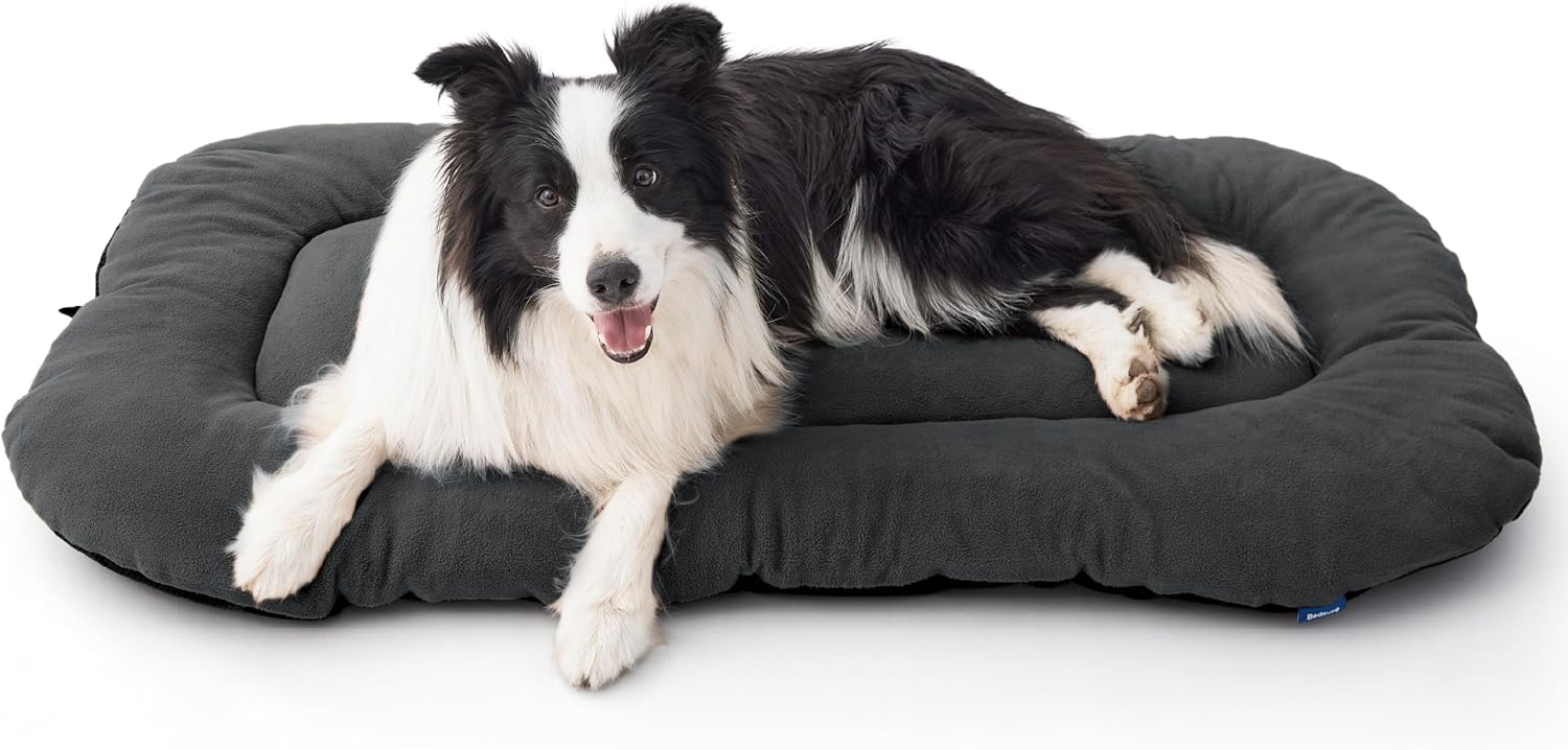 Bedsure Washable Dog Crate Pad for Extra Large Dogs, Anti-Slip Puppy Kennel Dog Bed for Crate - Ultra Soft Fleece Flat Thin Pet Mat (Not Chew Proof), Grey XL 41"x27" - Pet Explorer