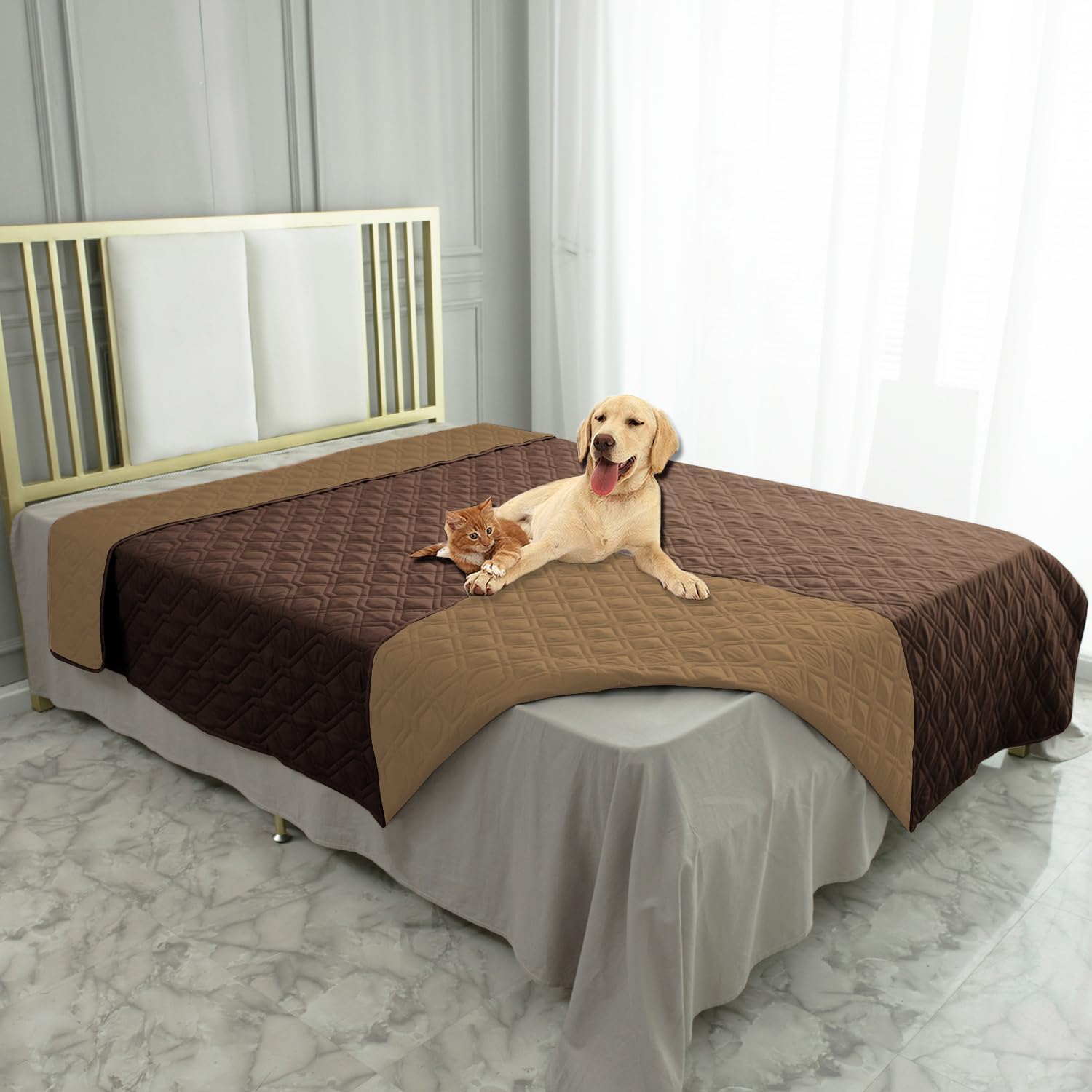 Ameritex Waterproof Dog Bed Cover Pet Blanket for Furniture Bed Couch Sofa Reversible - Pet Explorer