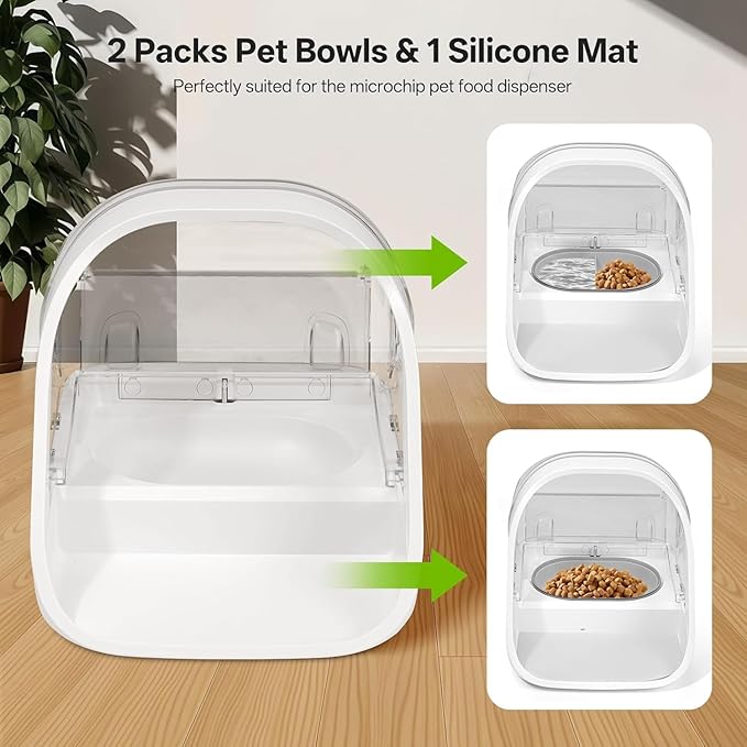 Cat Feeder Bowl, Pet Water Fountain with Ultra-Quiet Pump and 2 Bowl and 1 Mat (Brown)