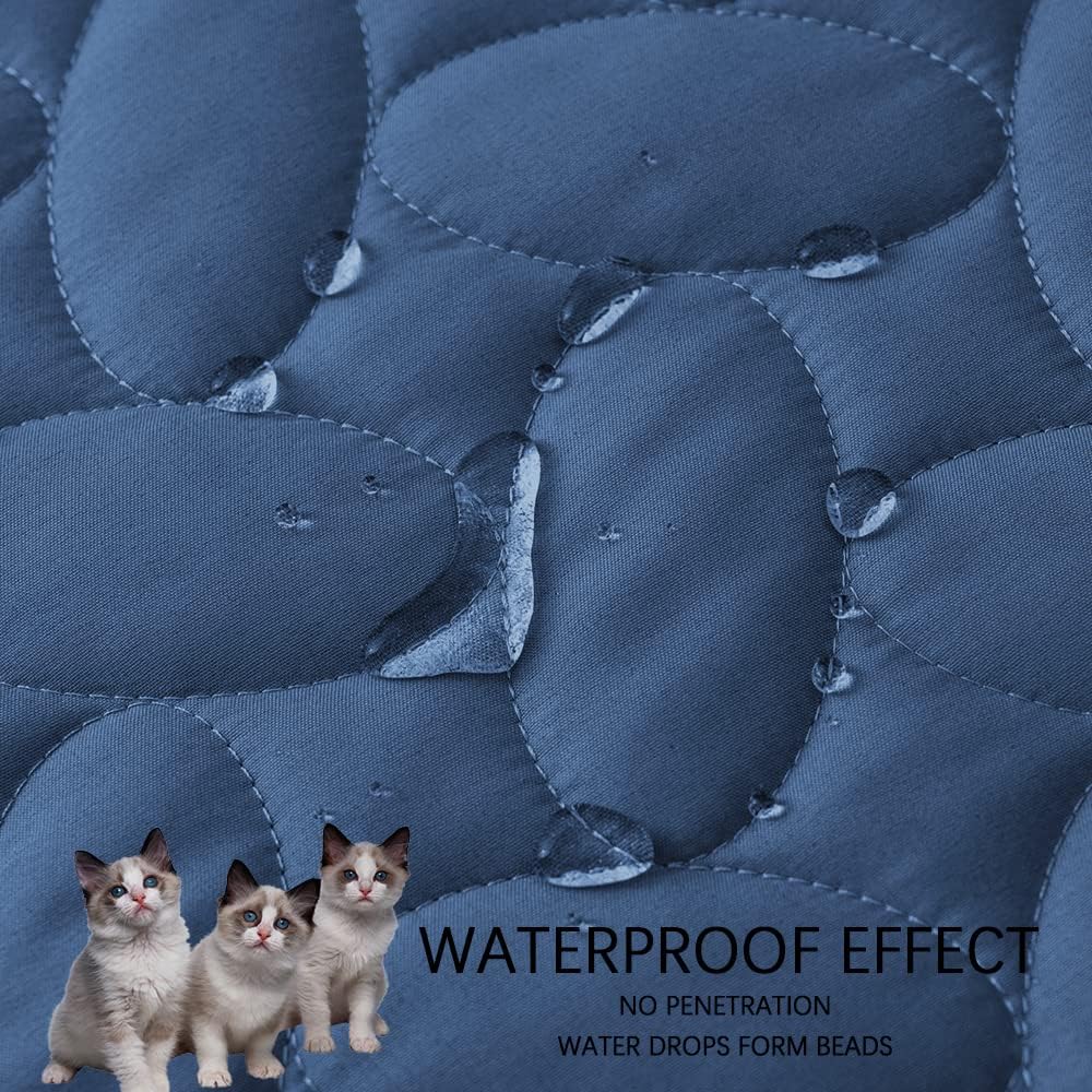 Ameritex Pet Bed Cover Dog Bed Blanket for Sofa and Furniture Waterproof New Pattern Design (52x82 Inch, Navyblue) - Pet Explorer