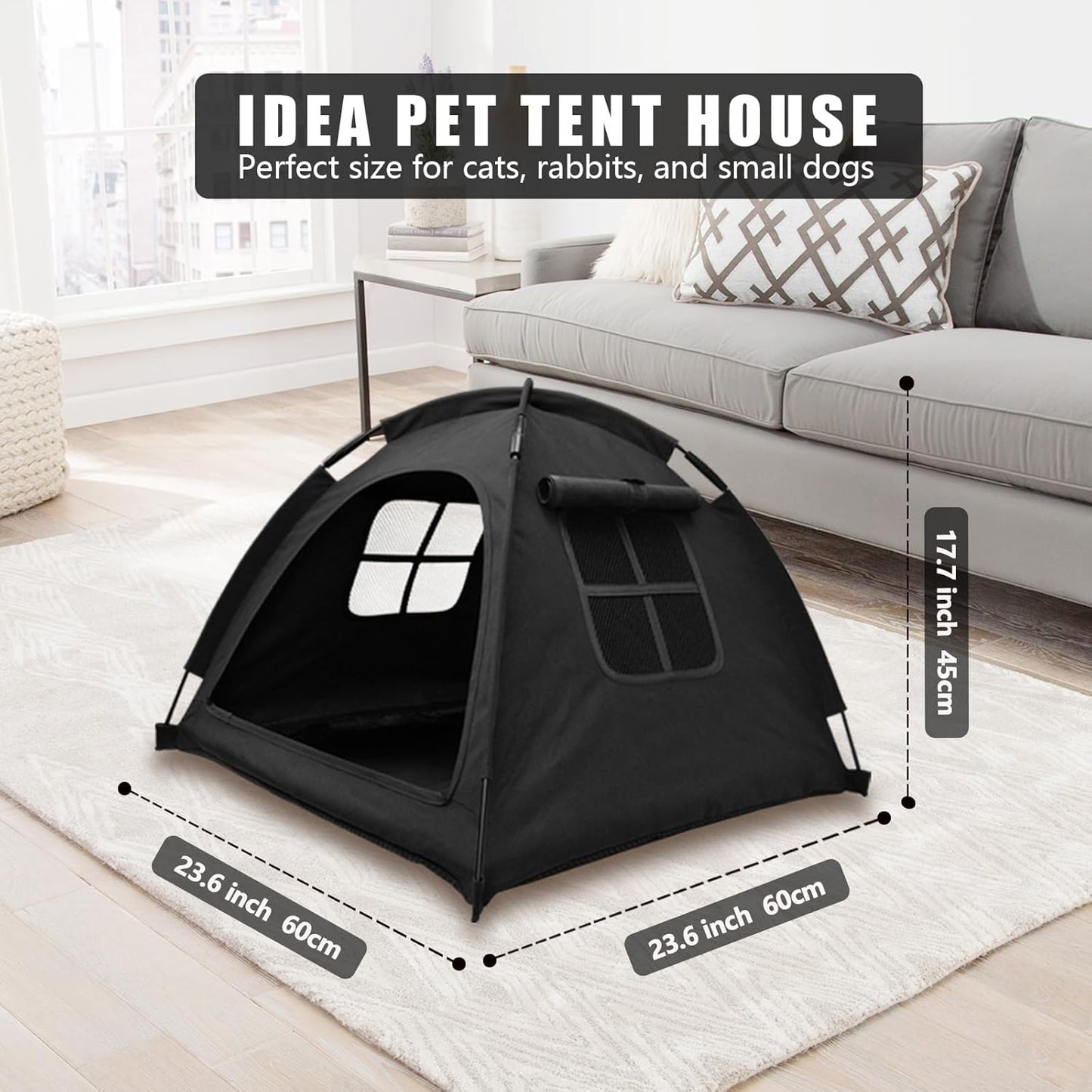 Cat Tent House、Cat's Nest, Quick Assembly and disassembly, Portable Indoor/Outdoor pet Tent House for Cats, Puppies and Other Small Animals - Pet Explorer