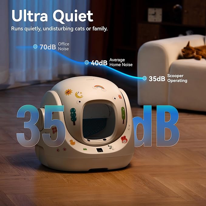 CATLINK Self Cleaning Litter Box, Pinch-Free Safety Protection, Automatic Litter Box AI-Powered Health Monitor, Multi-Cat Recognition, Extra Large Interior Space, Suits for Beginner