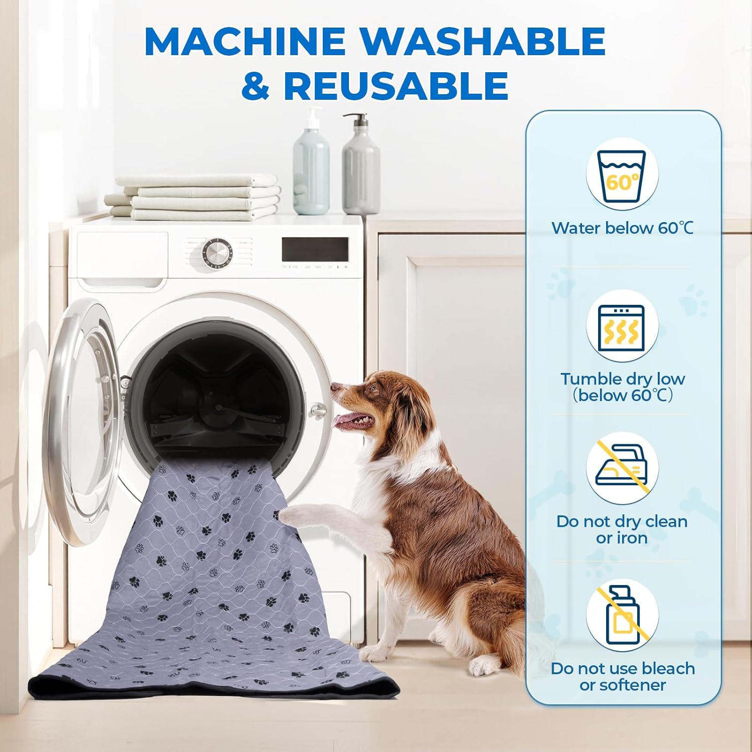 Fostanfly Reusable Puppy Pads, 2 Pack 18"x 24" Washable Pee Pads for Dogs, Absorbent and Leakproof Wee Wee Mat, Waterproof Non Slip Training Mats for Potty, Crate, Playpen, Bed, Sofa - Pet Explorer