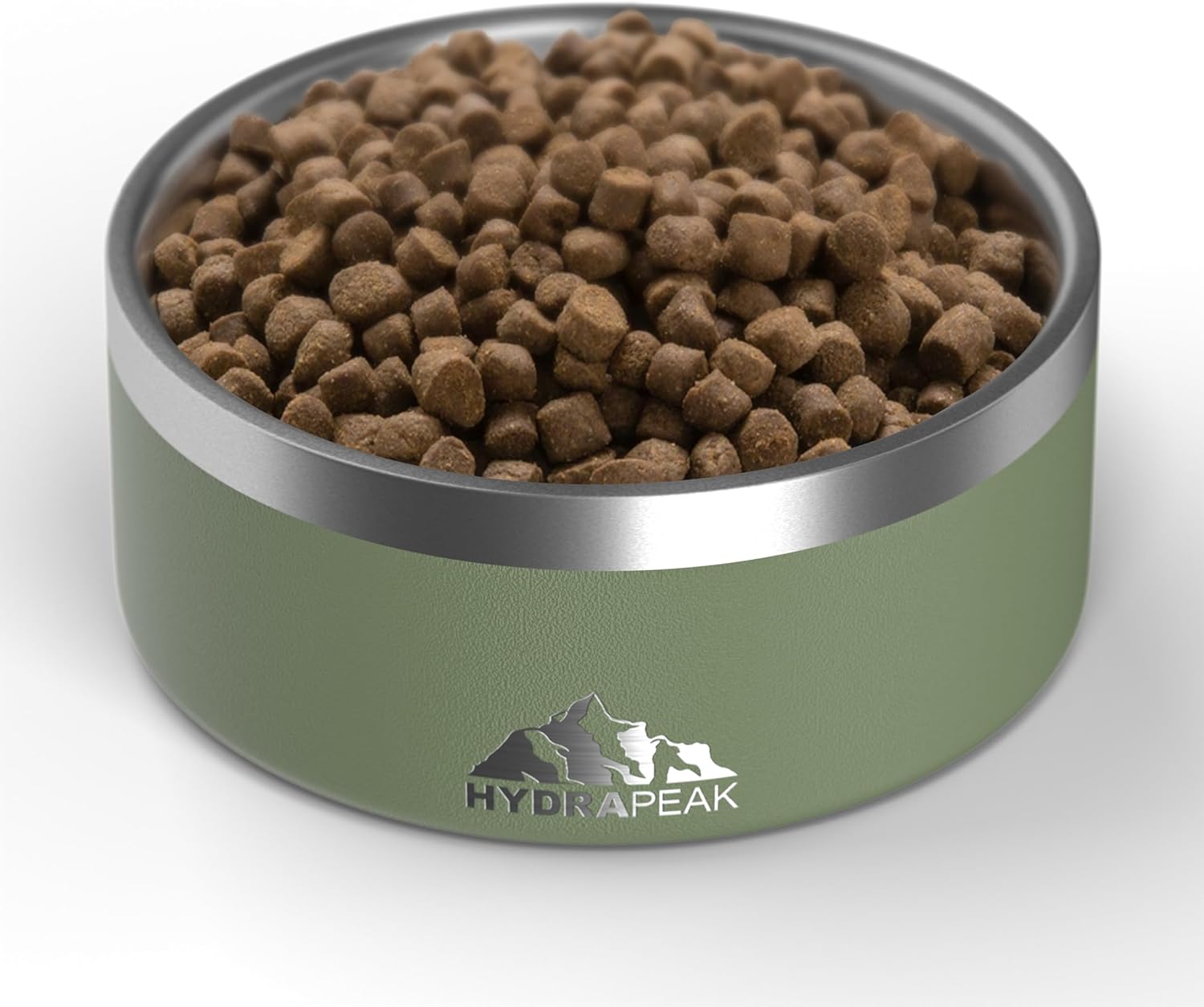 Hydrapeak Dog Bowl; Non Slip Stainless Steel; Water and Food Dish; Large Sized and Small Dogs; 32oz 64oz; Multiple Sizes; 4 Cup | Sage Leaf - Pet Explorer