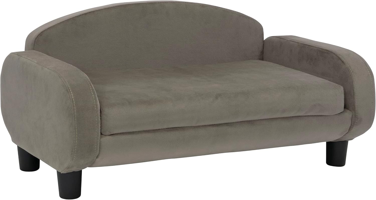 Paws & Purrs Cat Sofa Bed, Pet Couch for Indoor Cats Elevated Cat Beds with Removable Washable Mattress Cover for Kitten, Puppy or Small Animal- 31.5" Wide, Ash - Pet Explorer