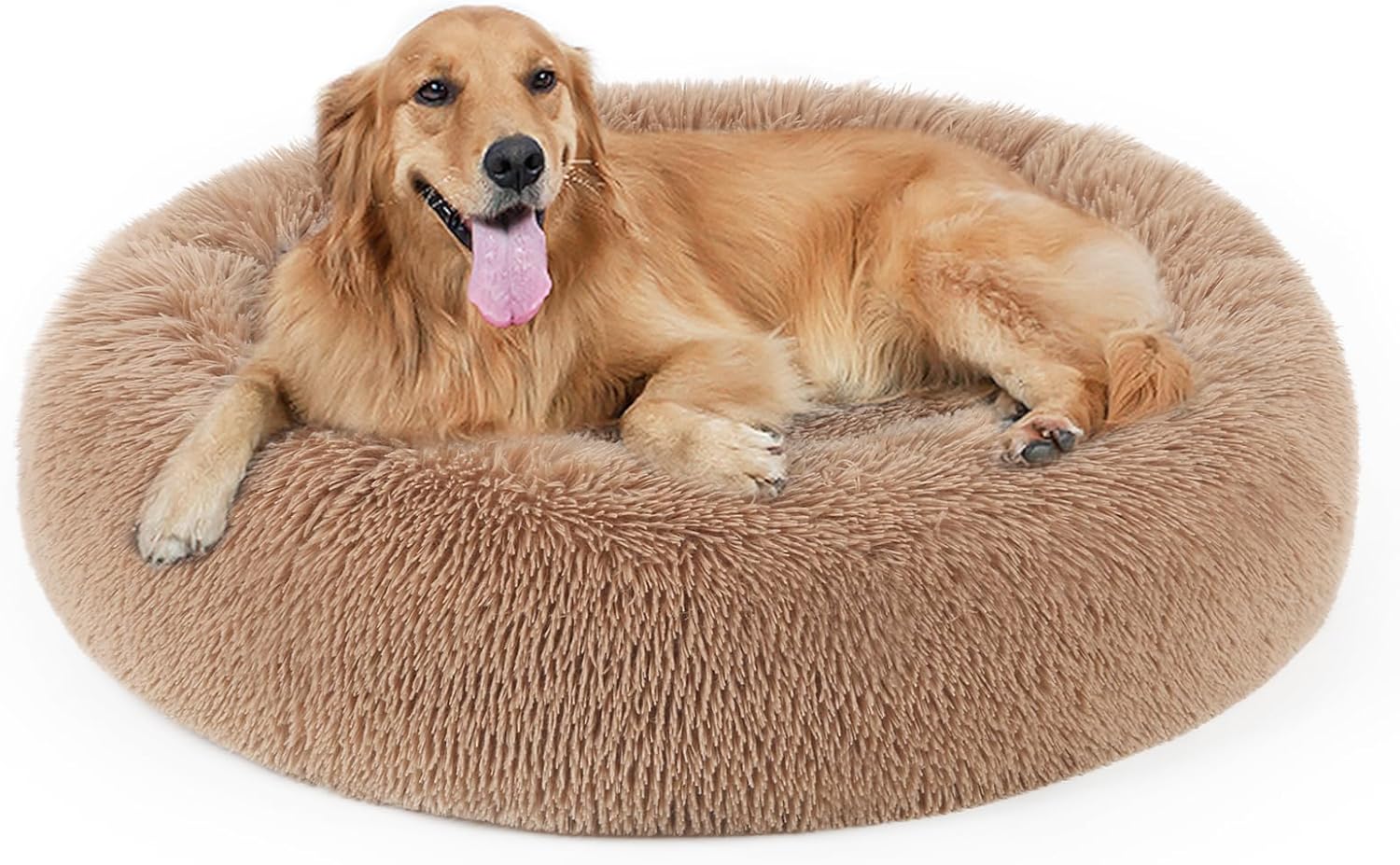 Dog Bed, Cat Calming Bed, Faux Fur Pillow Pet Donut Cuddler Round Plush Bed for Large Medium Small Dogs and Cats - Pet Explorer