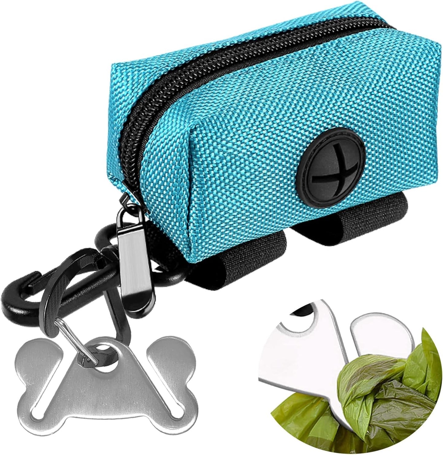 Dog Waste Bag Dispenser Pet Poop Bags Holder for Doggie Waste Bags Dispensers Soft Fabric Zipper Small Doggy Puppy Pouch for Leash Accessory Attachment with Carrier,Green - Pet Explorer