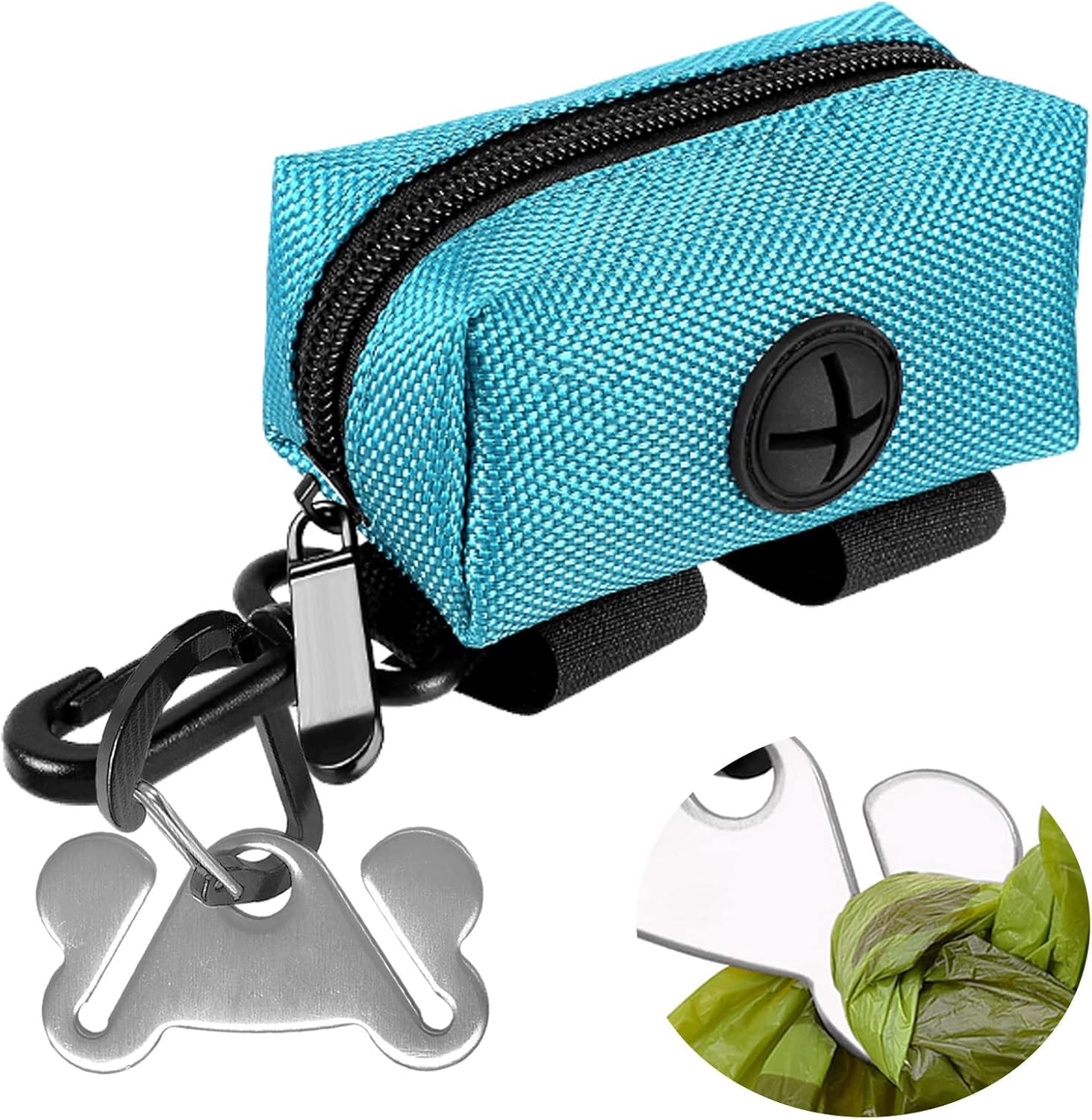 Dog Waste Bag Dispenser Pet Poop Bags Holder for Doggie Waste Bags Dispensers Soft Fabric Zipper Small Doggy Puppy Pouch for Leash Accessory Attachment with Carrier,Green - Pet Explorer