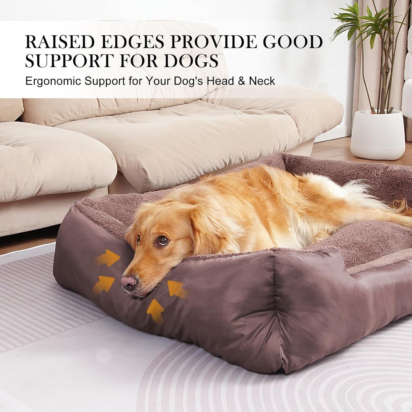 Dog Beds for Small Dogs Washable, Rectangle Dog Bed, Warming Soft Calming Sleeping Puppy Bed with Anti-Slip Bottom - Pet Explorer