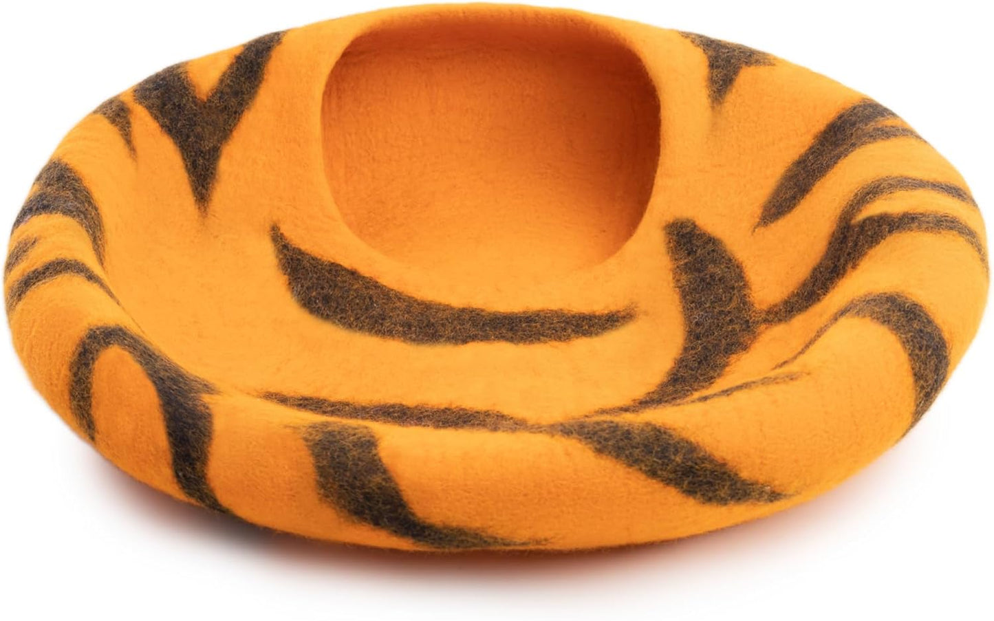 Woolygon Premium Felt Cat Cave Bed – Wool Kitty Beds Handcrafted Kitten Caves Bed for Indoor Cats - Made from 100% Eco-Friendly Merino Wool, Foldable Cat Hidewawy Covered Cat House Pod - Pet Explorer