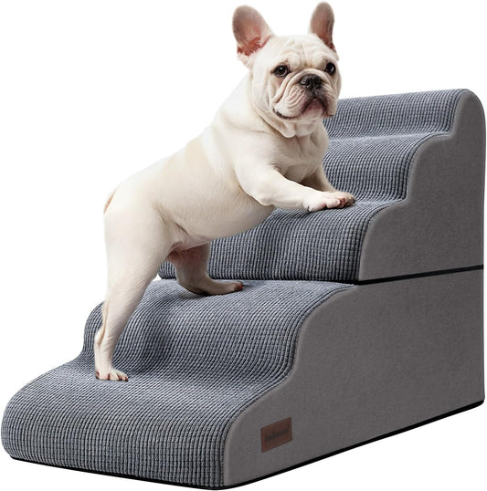 Dog Stairs and Ramp for High Bed, 5-Step Dog Steps for Small Dogs and Cats,Non-Slip Pet Stairs Suitable High Bed Climbing - Pet Explorer