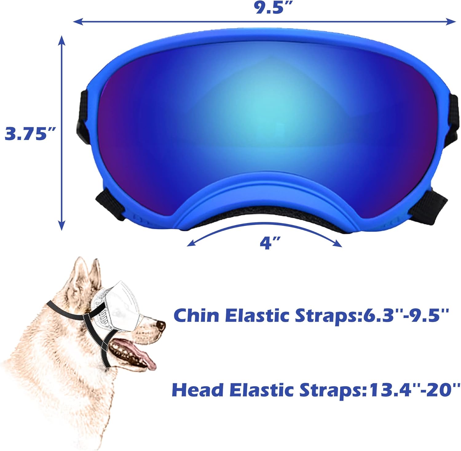 Large Dog Sunglasses with Adjustable Strap UV Protection, Winproof Dog Puppy Sunglasses, Suitable for Medium-Large Dog Pet Glasses, Dogs Eyes Protection(Colorful) - Pet Explorer