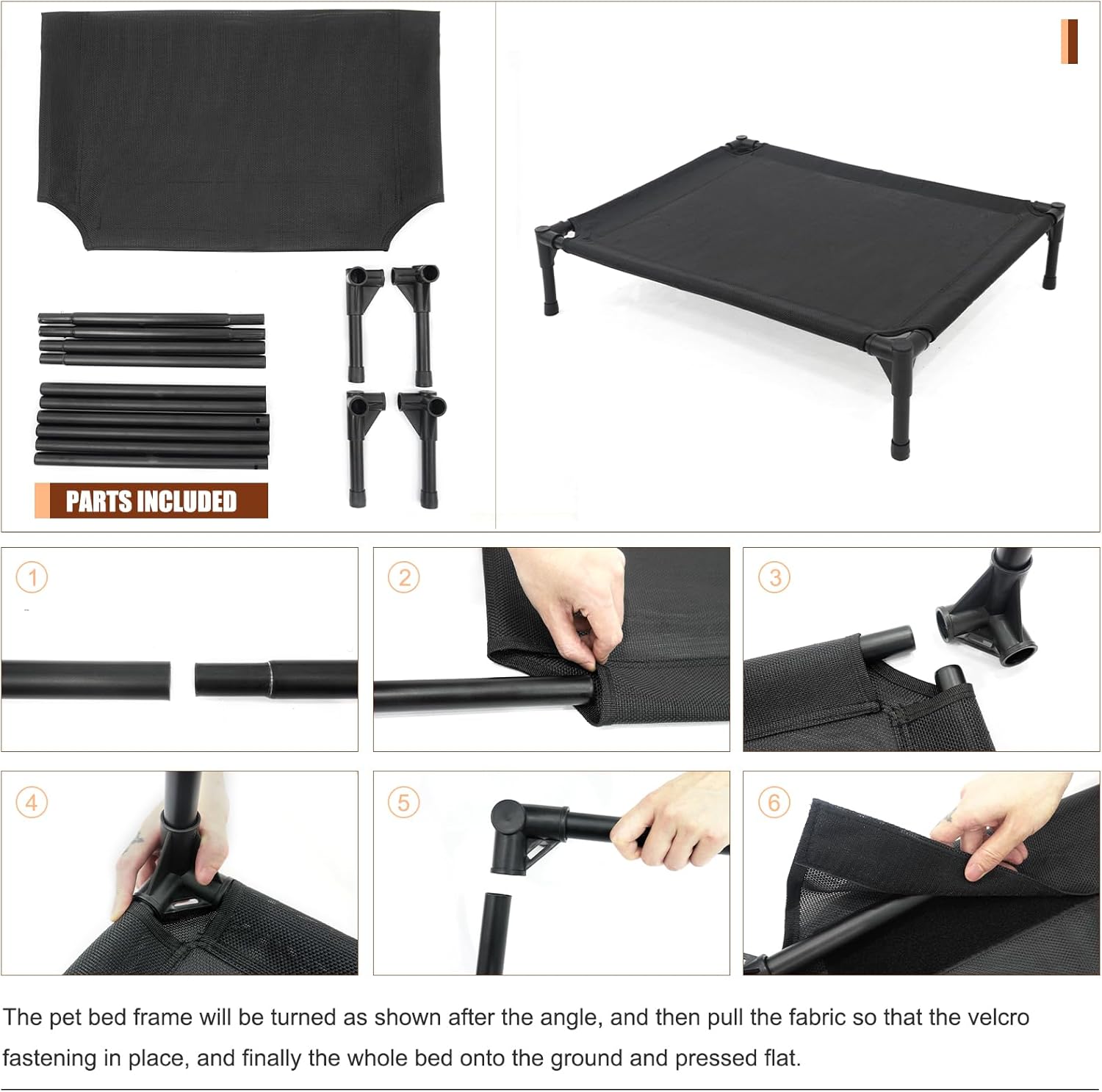 XL Elevated Dog Bed for Large Dogs, Extra Raised Dog Cot Beds, Heavy Duty Pet Cots with Durable Supportive Teslin Recyclable Mesh, Indoor & Outdoor Pet Bed - Pet Explorer