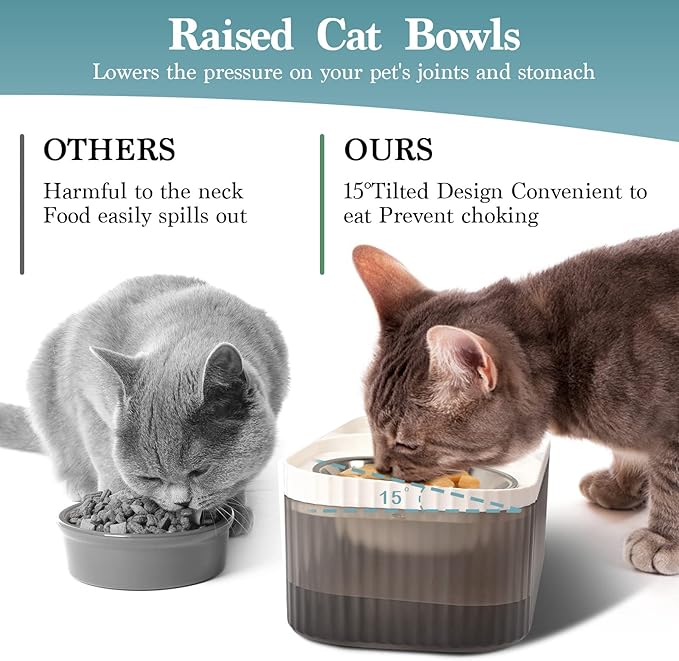 Cat Water Fountain, Cat Feeding & Watering Supplies, Super Quiet Automatic Water Fountain for Cats Inside, Pet Water Dispenser 100oz/3L with Stainless Steel Cats Bowls and Long Life Span Pump