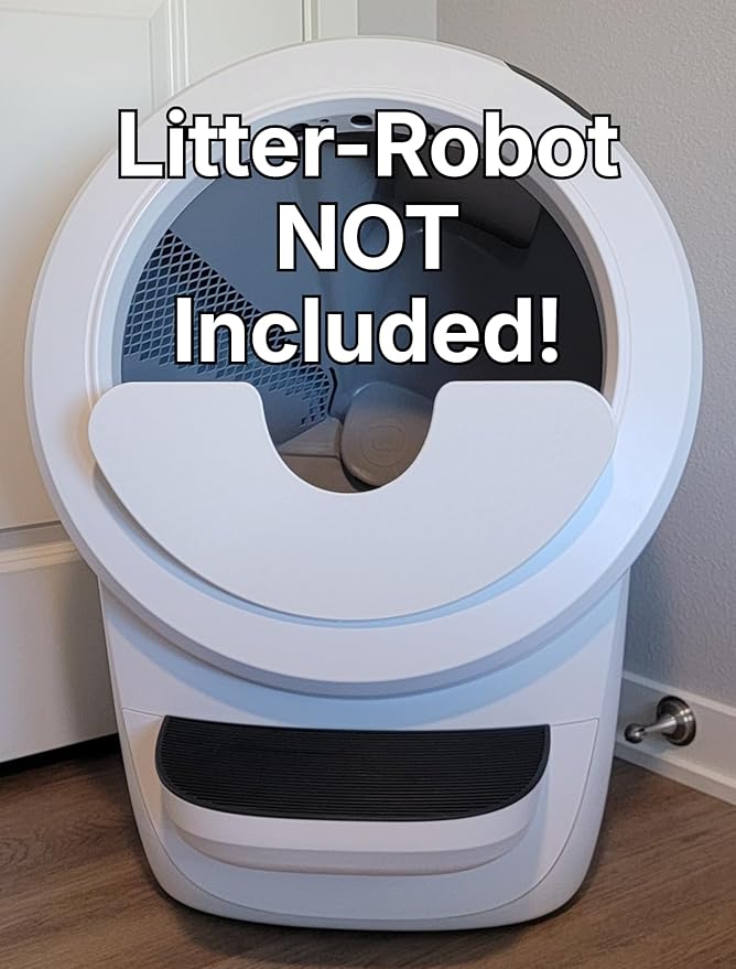 Max Shield for Litter-Robot 4 : Anti-Flicking, One-Piece Design - White (White Max Shield w/Leveler)