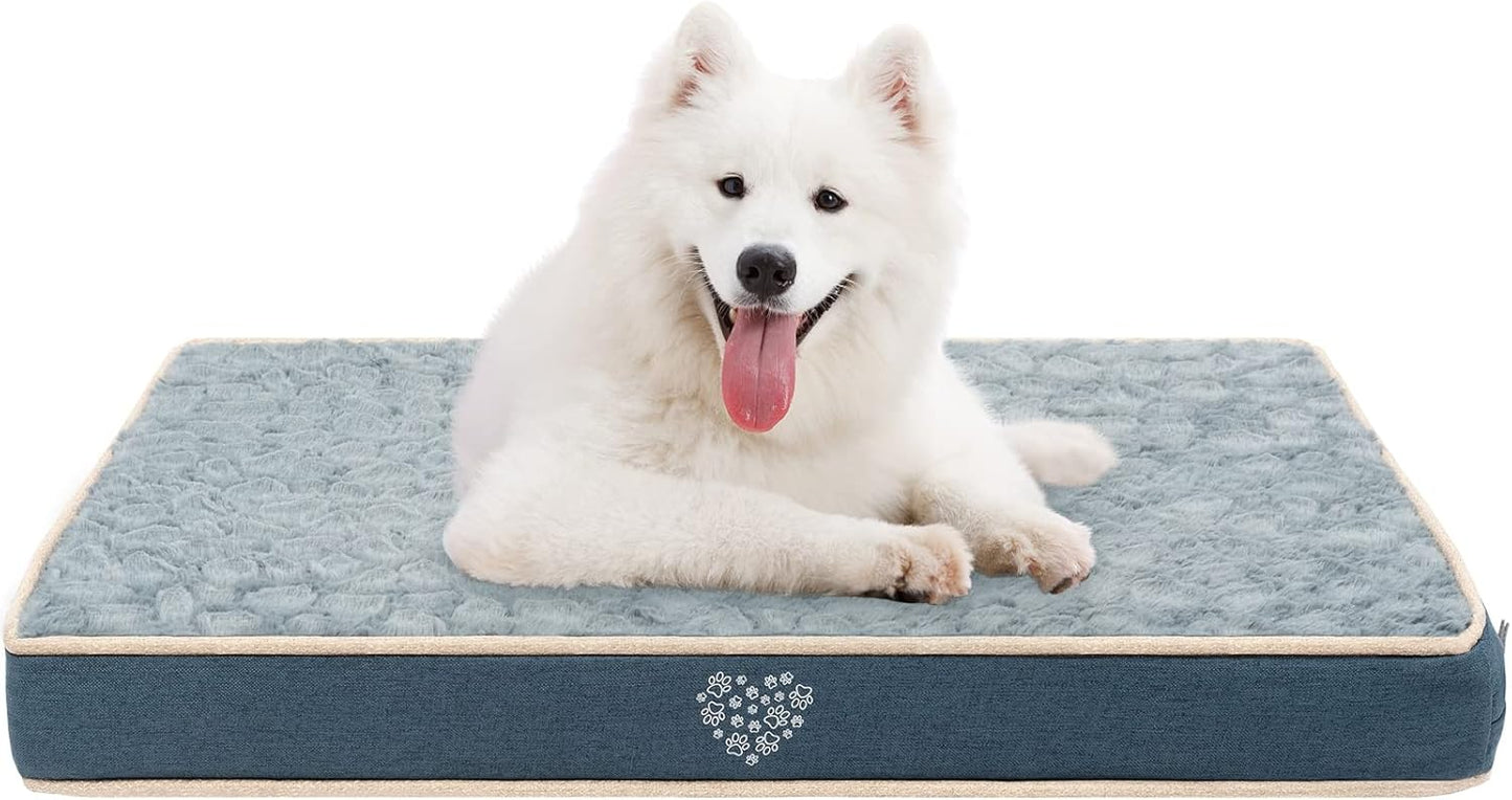 VANKEAN Waterproof Dog Pad Bed Mat Reversible (Warm&Cool), Removable Washable Cover & Waterproof Inner Lining, Pet Mattress for Cats and Dogs, Joint Relief Crate Bed, Navy - Pet Explorer