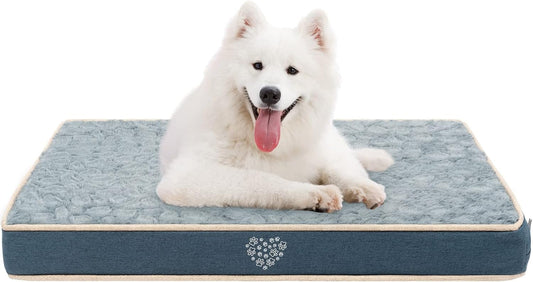 VANKEAN Waterproof Dog Pad Bed Mat Reversible (Warm&Cool), Removable Washable Cover & Waterproof Inner Lining, Pet Mattress for Cats and Dogs, Joint Relief Crate Bed, Navy - Pet Explorer
