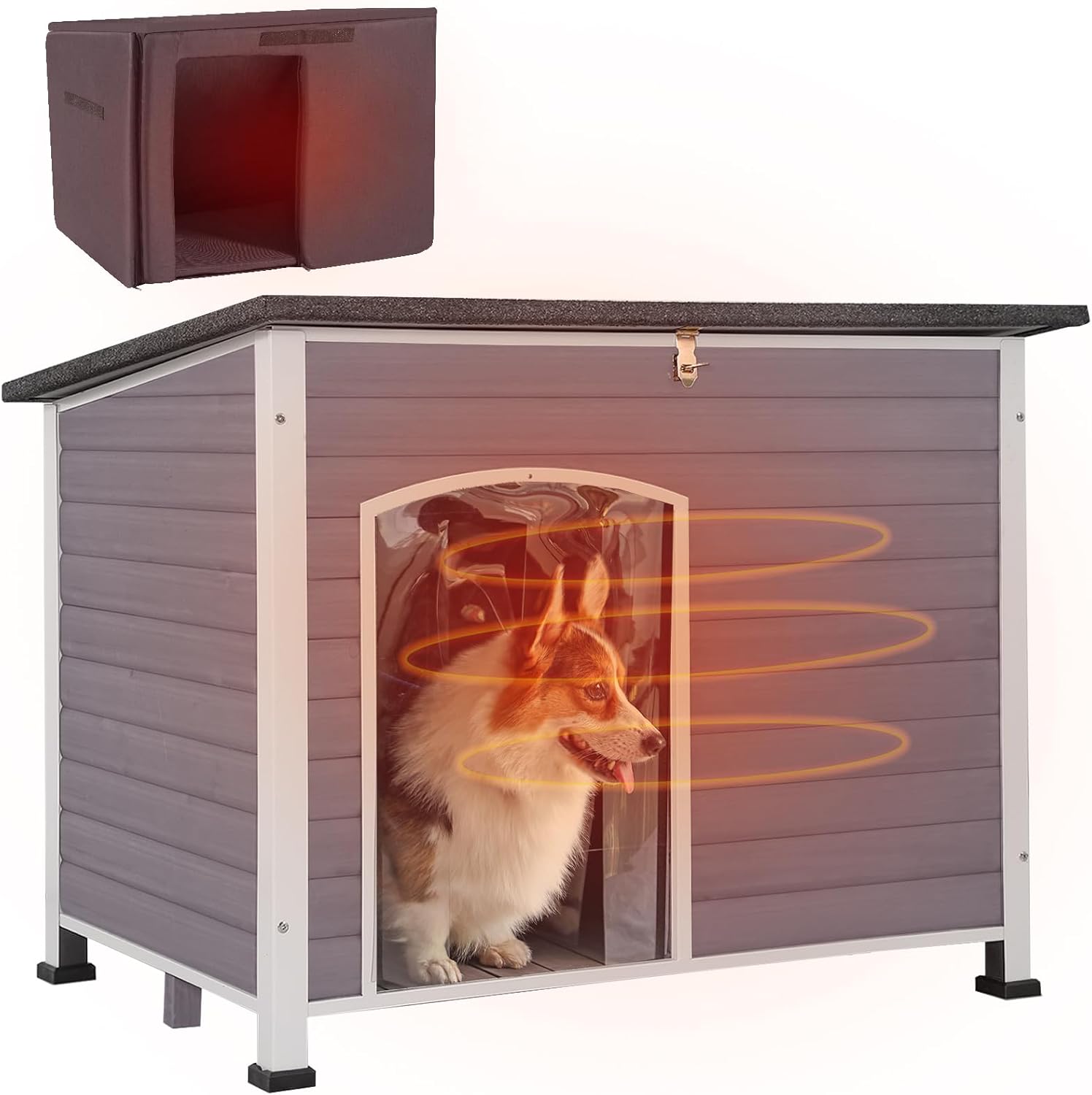 Aivituvin Insulated Dog House for Winter Outdoor Dog Kennel with All-Around Iron Frame- 100% Insulated Guarantee - Pet Explorer