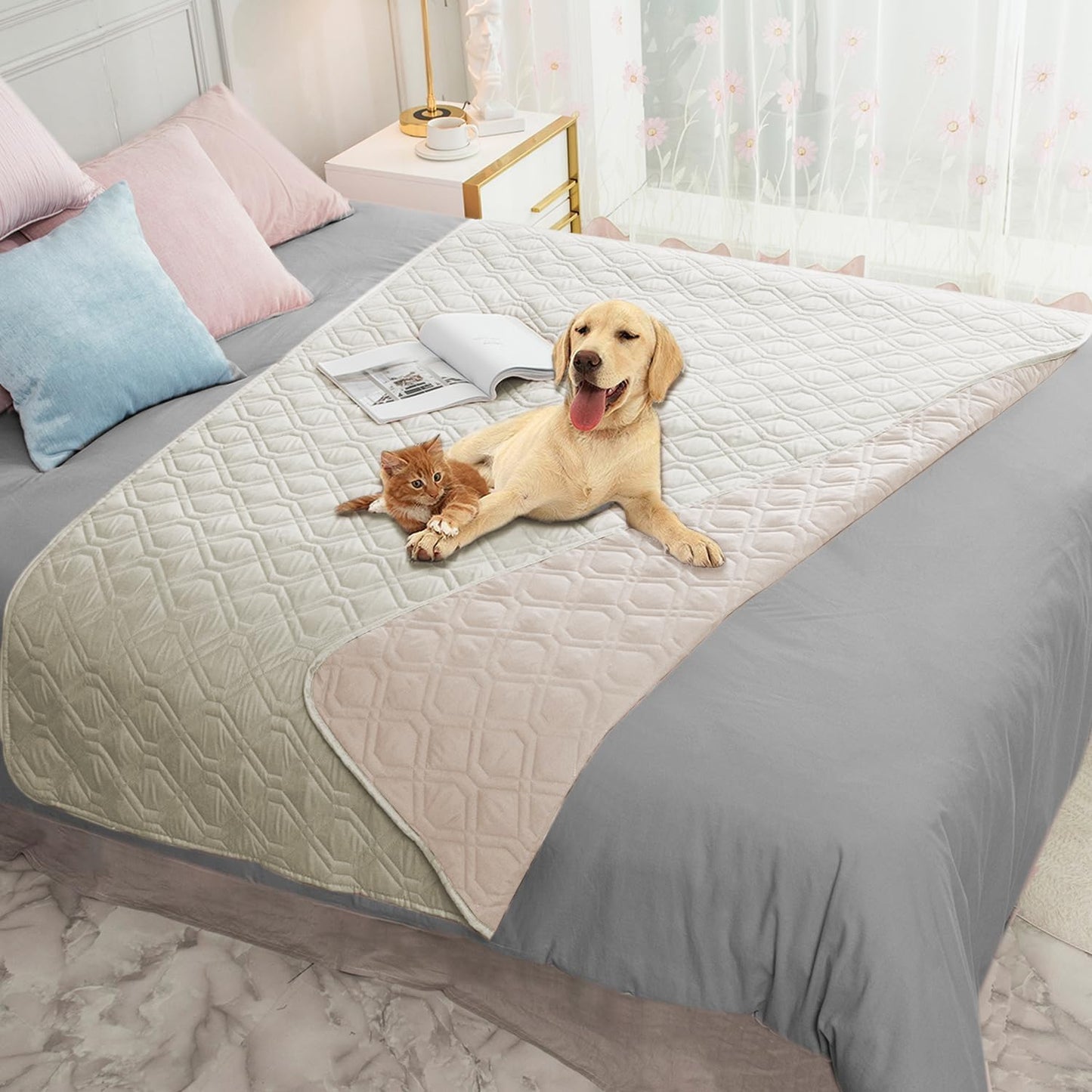 Ameritex Waterproof Dog Bed Cover Pet Blanket for Furniture Bed Couch Sofa Reversible - Pet Explorer
