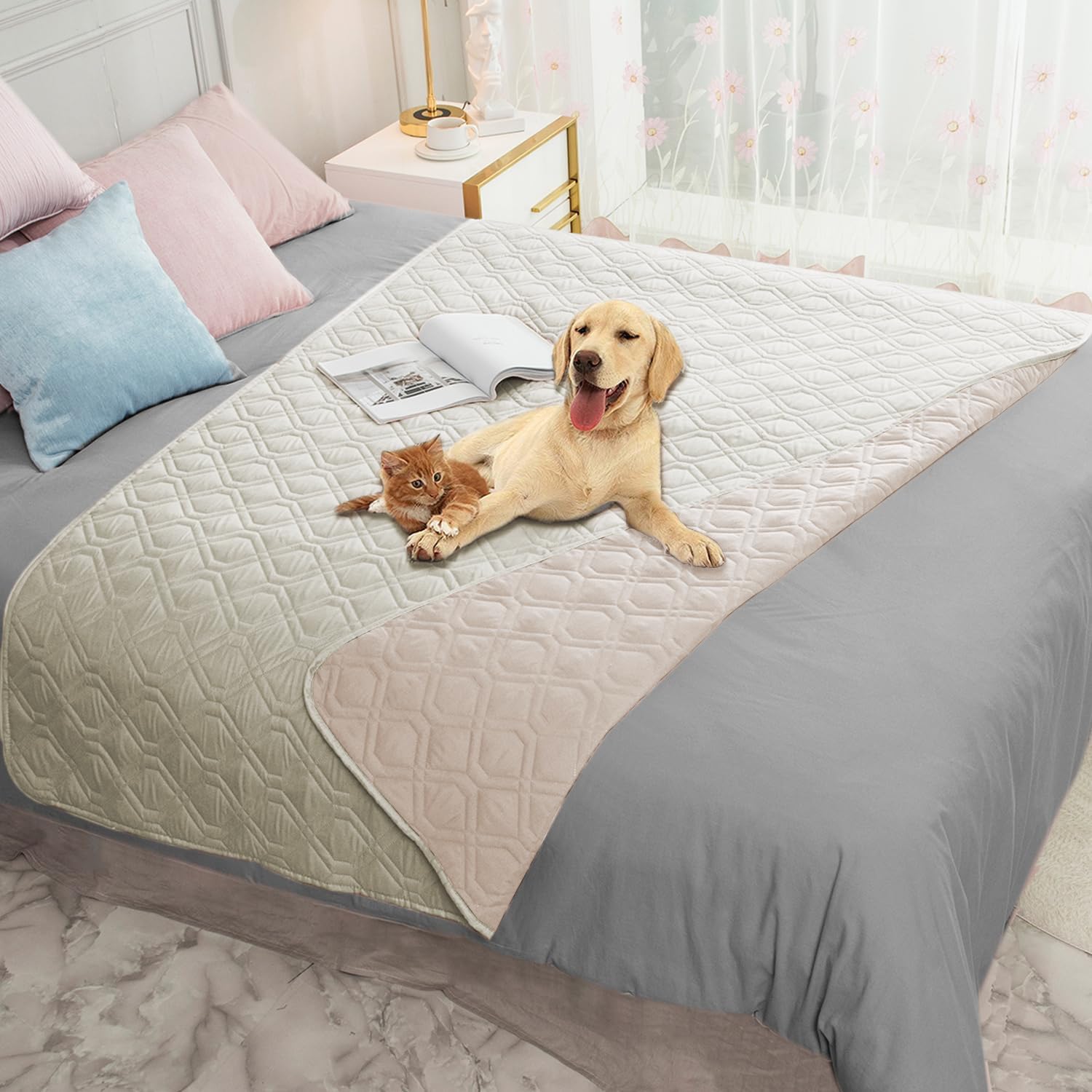 Ameritex Waterproof Dog Bed Cover Pet Blanket for Furniture Bed Couch Sofa Reversible - Pet Explorer