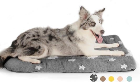 Mora Pets Dog Crate Pad Dog Kennel Bed Mat for Large Dogs Washable Cute Star Pet Bed for 36 inch Cage Ultra Soft Flat Puppy Cat Cushion for Cozy Sleeping Anti-Slip Grey 36 x 23 - Pet Explorer