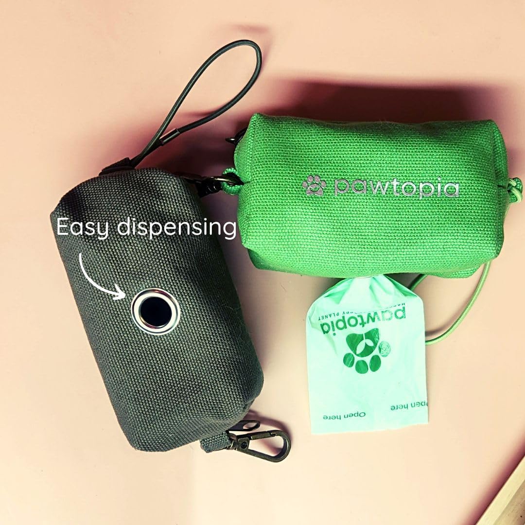 Pawtria Bundle Product of 120 Pet Waste Bags and 1 Canvas Dispenser (Pink), Vegetable Starches, Eco-friendly Dog Waste Bags, Leak proof, Easy to Open, Give Back, Fabric poop bag holder… - Pet Explorer