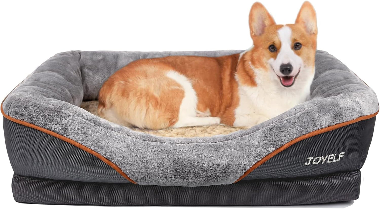 JOYELF Medium Memory Foam Dog Bed Orthopedic Dog Bed & Sofa with Removable Washable Cover and Squeaker Toy as Gift - Pet Explorer