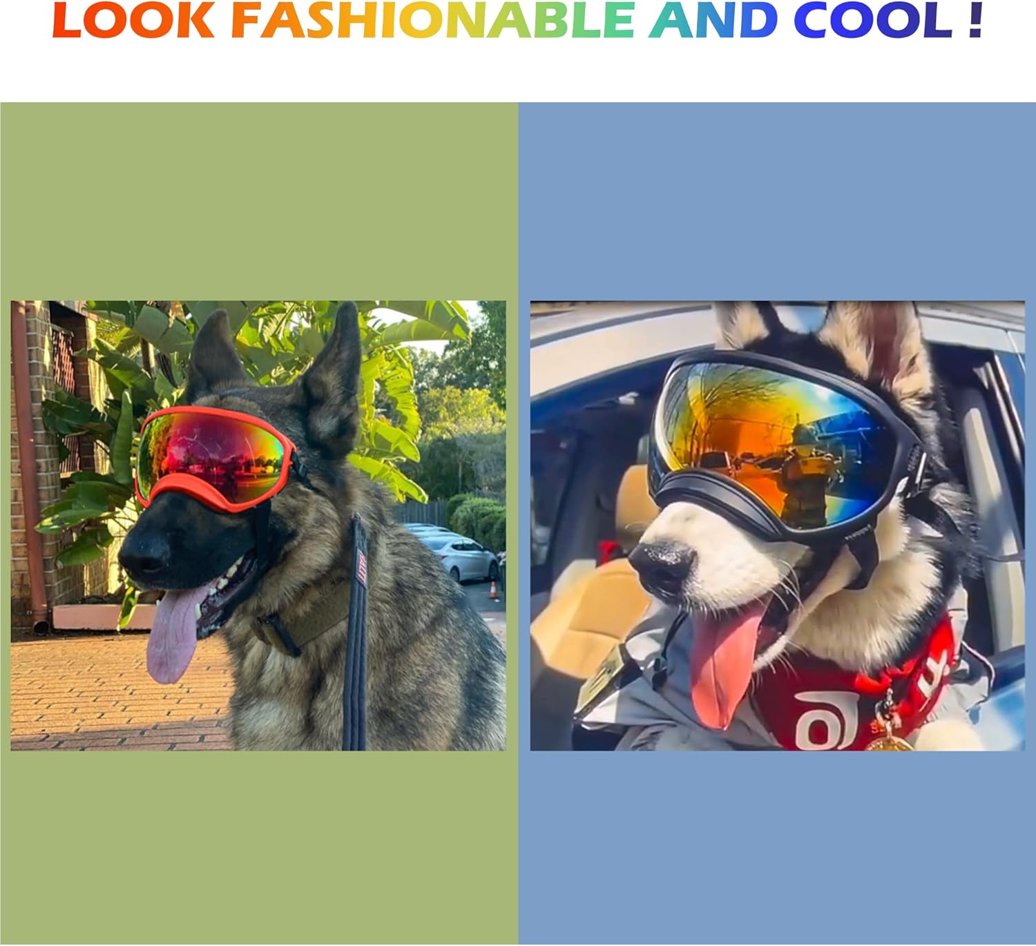 Winproof Large Dog Sunglasses with Adjustable Strap, UV Protection, Soft Goggles for Medium-Large Dogs - Pet Explorer