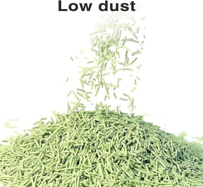 Cat Litter 24LB/4 Packs Dust-Free Clumping Tofu Cat Litter Quickly Absorb Odors Toilet Can Flush Into The Toilet Pure Natural tofu cat Litter (Green Tea)
