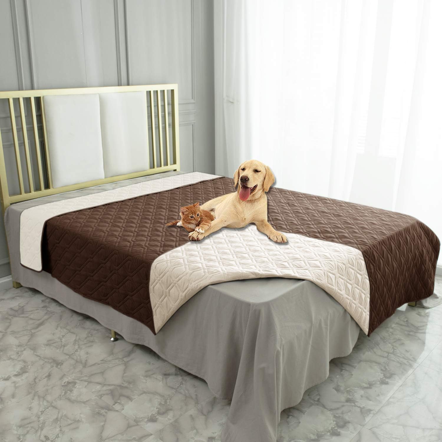 Ameritex Waterproof Dog Bed Cover Pet Blanket for Furniture Bed Couch Sofa Reversible - Pet Explorer