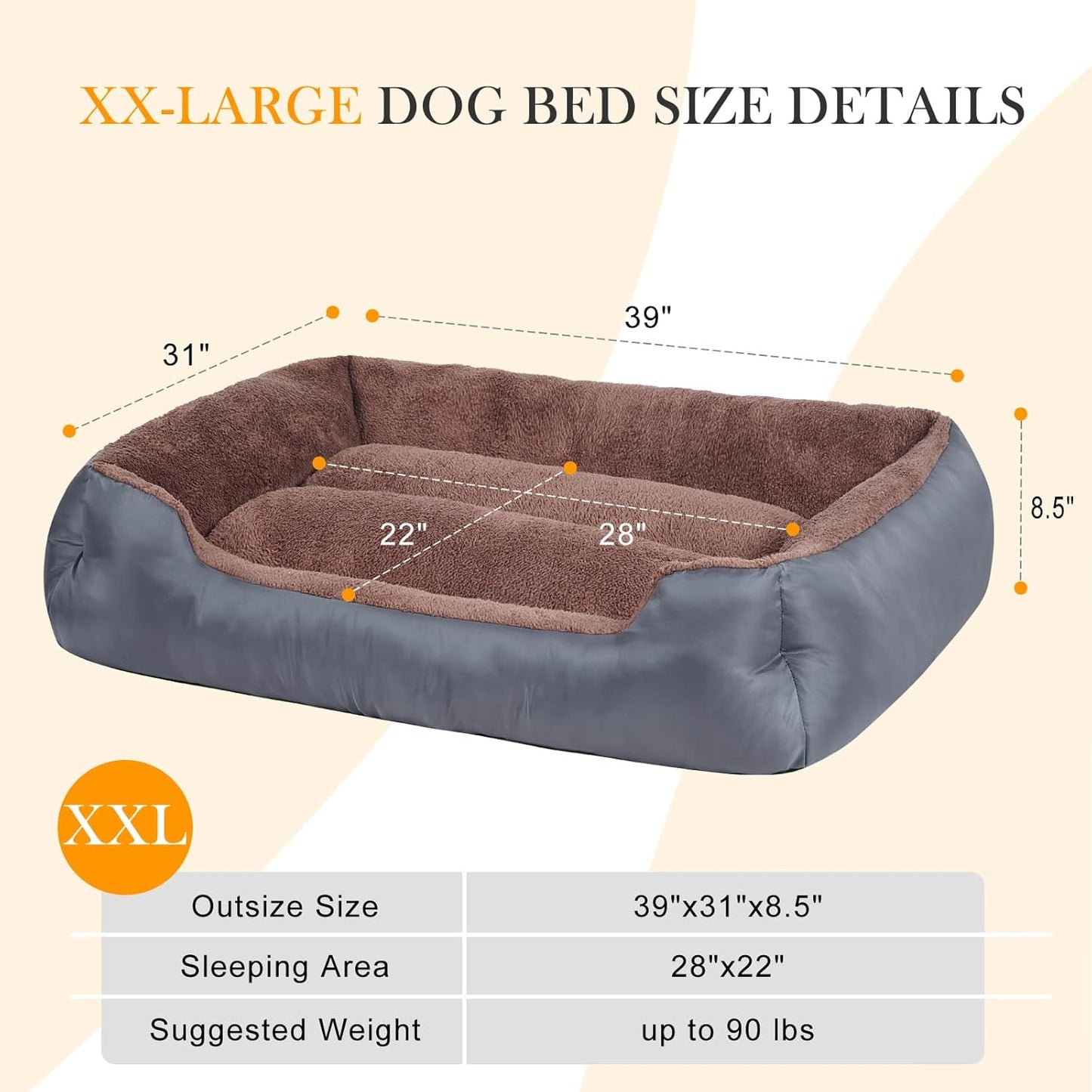 Pet Dog Bed, Comfy and Soft Dog Bed, Extra Large Pet Bed for Large Dogs with Non-Slip Bottom - Pet Explorer