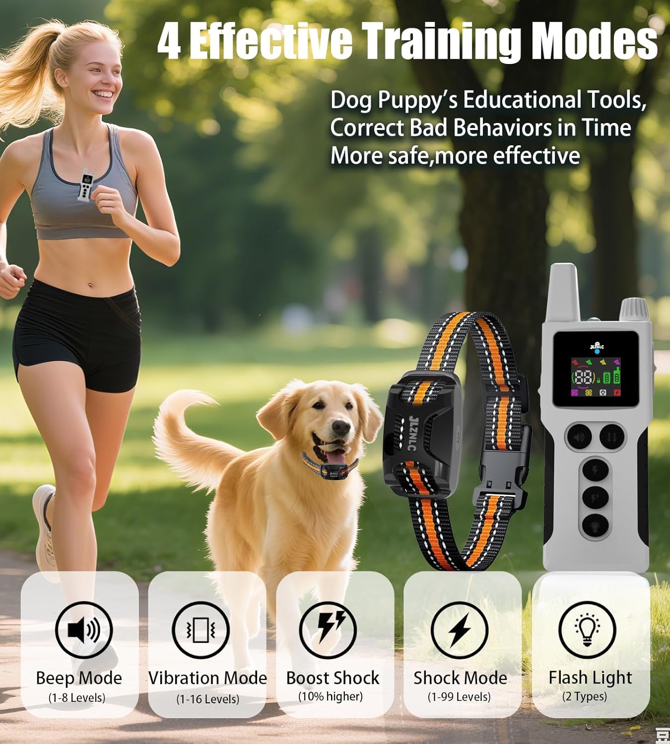 Dog Shock Collar - 4200FT Dog Training Collar with Remote Innovative IPX7 Waterproof with 4 Training Modes,Vibration and Shock,Rechargeable E-Collar for All Breeds - Pet Explorer