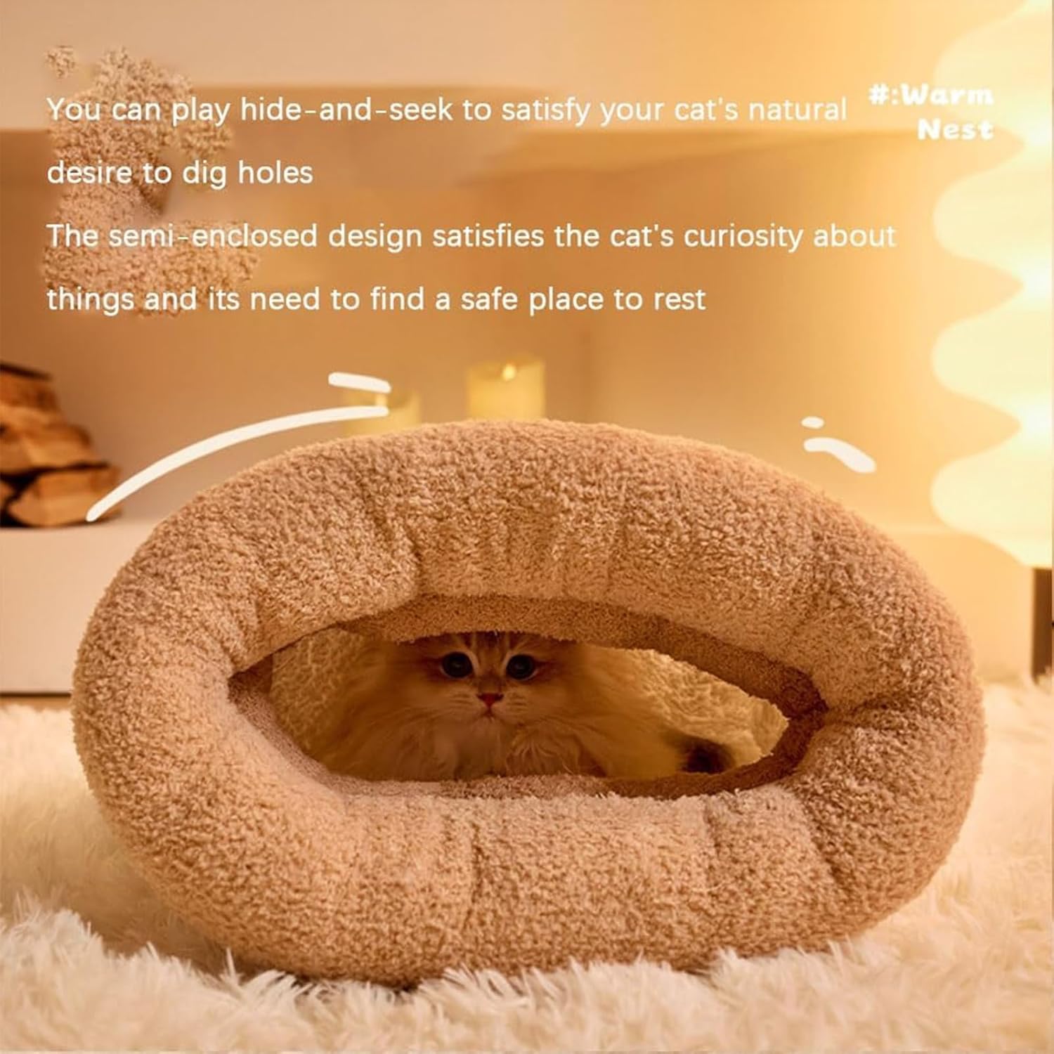 Cat Sleeping Bag for Indoor Cats,Sleeping Bag for Cats,Cozy Cat Winter Sleeping Bag,Warm Cat Sleeping Bag,Soft Fluffy Washable Cat Bed Cave,Cat Blankets for Indoor Cats (H) - Pet Explorer