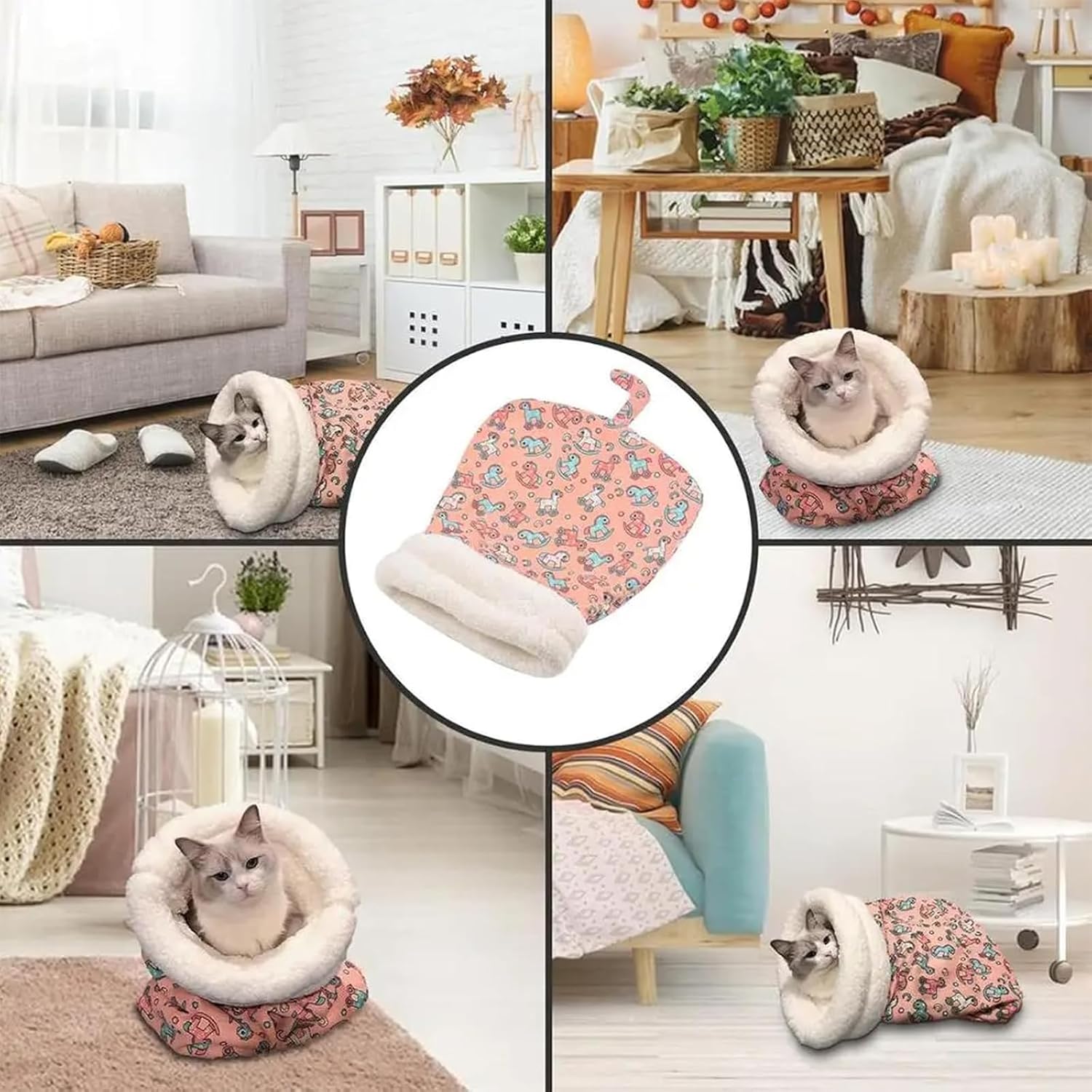 Cat Sleeping Bag for Indoor Cats,Sleeping Bag for Cats,Cozy Cat Winter Sleeping Bag,Warm Cat Sleeping Bag,Soft Fluffy Washable Cat Bed Cave,Cat Blankets for Indoor Cats (I) - Pet Explorer