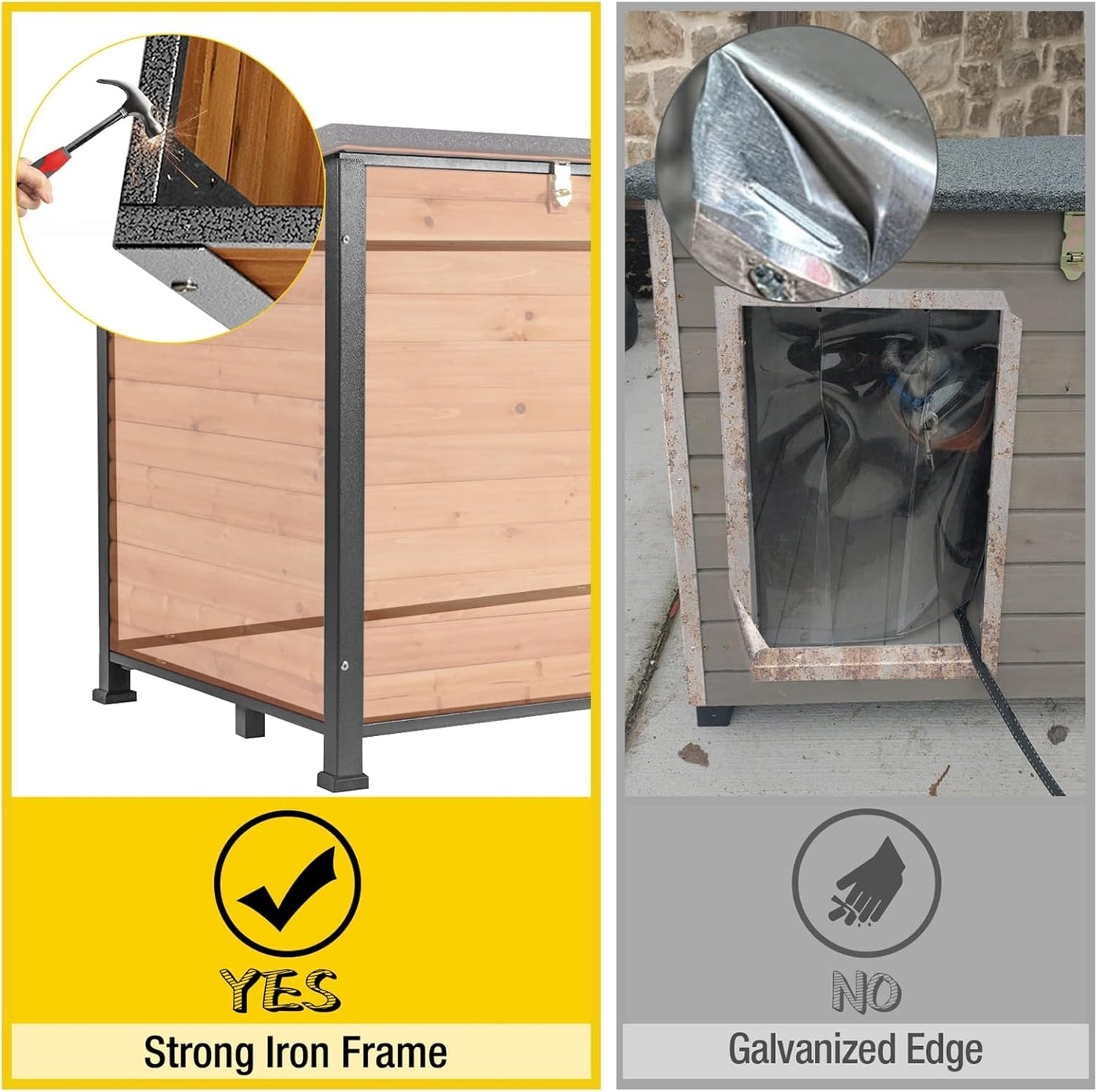 Aivituvin Extra Large Dog House Outdoor Heated Dog Kennel with Insulation Liner for Winter Strong Iron Frame Insulated Dog Cage with Heater,59" - Pet Explorer