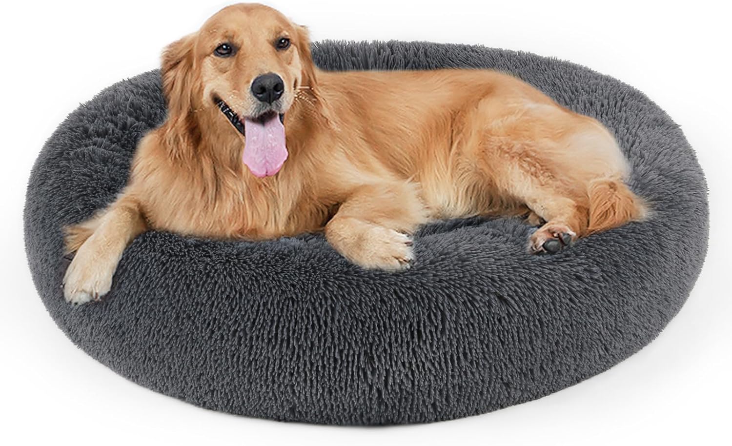 Dog Bed, Cat Calming Bed, Faux Fur Pillow Pet Donut Cuddler Round Plush Bed for Large Medium Small Dogs and Cats - Pet Explorer