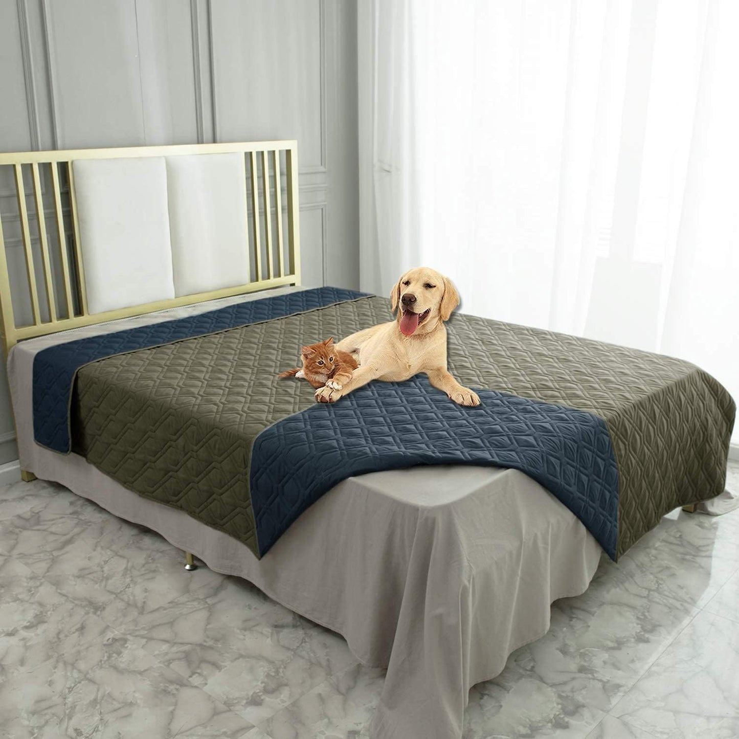 Ameritex Waterproof Dog Bed Cover Pet Blanket for Furniture Bed Couch Sofa Reversible - Pet Explorer