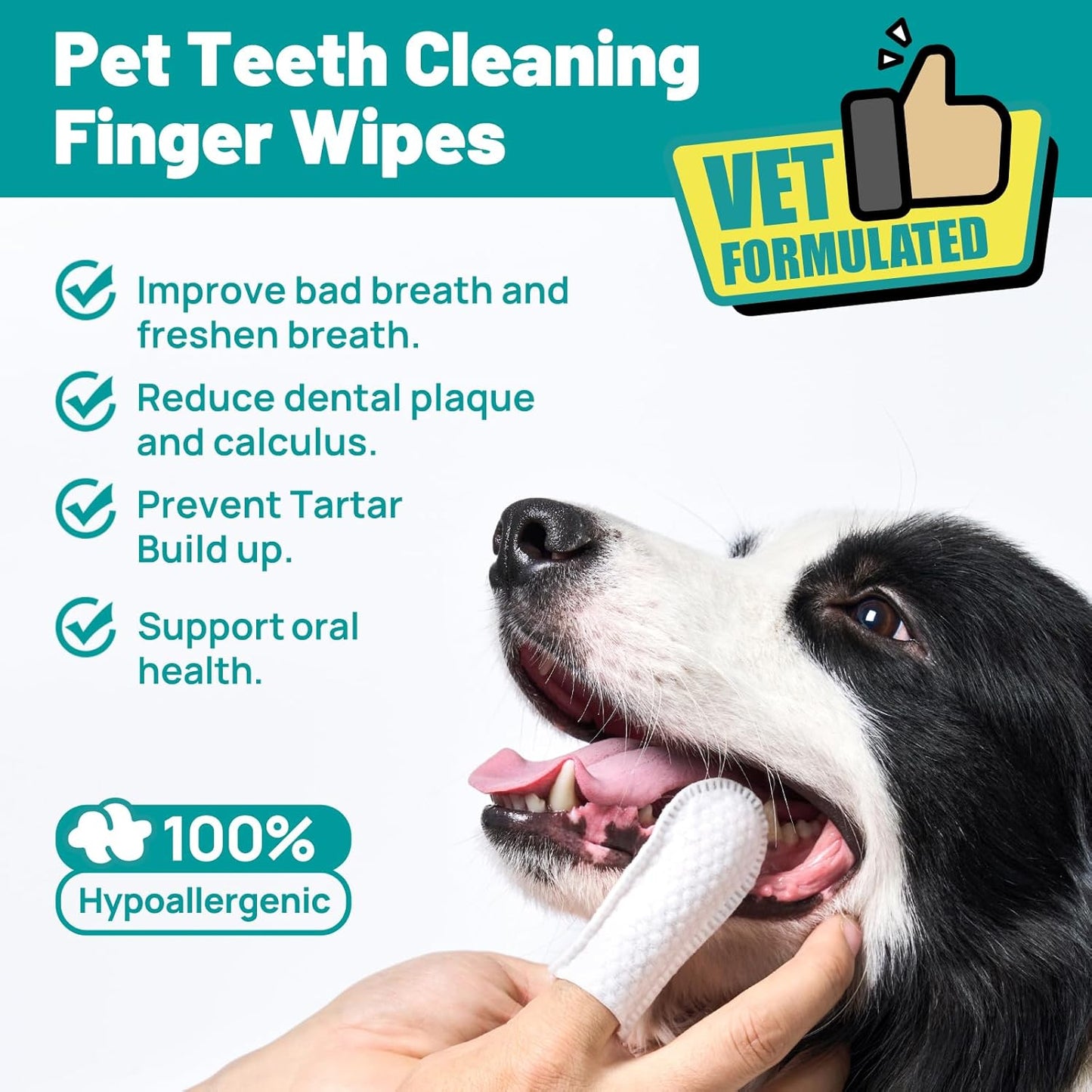 Dog Dental Care Wipes - Cat & Dog Teeth Cleaning Finger Wipes - Tooth Brushing Kit Dental Wipes - Reduces Plaque & Freshens Breath, Honey Scent - Pet Explorer
