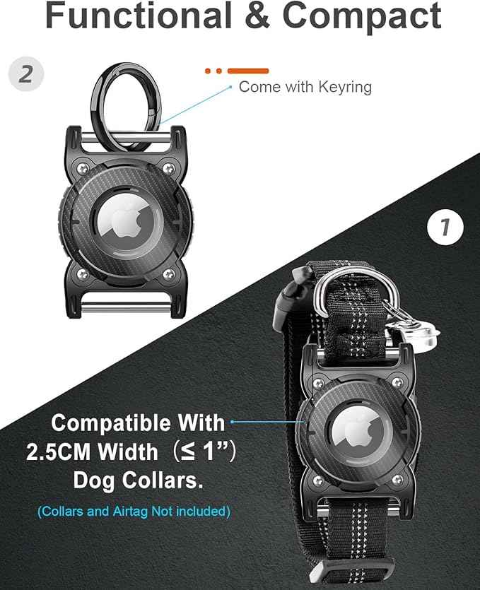 ONEONTA for Airtag Dog Collar Holder | Airtag Dog Waterproof - Airtag Holder for Dog Collar with Removable Metal Loop, Sturdy TPU, Lightweight,Compact Size,Fit 1" Width Collar,Airtag 1st,2nd Gen,Green