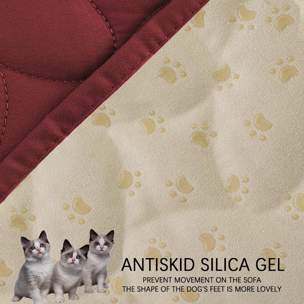 Ameritex Pet Bed Cover Dog Bed Blanket for Sofa and Furniture Waterproof New Pattern Design (30x70 Inch, Burgundy) - Pet Explorer