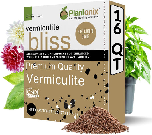 Vermiculite Bliss (16 Qts) - Organic Vermiculite for Gardening - Fine Grade Vermiculite for Plants - Coarse Vermiculite Soil Amendment - Bulk Vermiculite for Garden Soil, Perlite, & Seed Starting - Pet Explorer