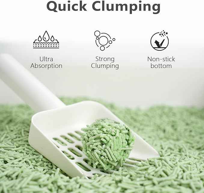Tofu Cat Litter - Strong Clumping, Ultra Absorbent, Odor Control, Flushable, Low Tracking, Low Dust Tofu Litter Pellets 3 Packs/18LB (Green Tea)
