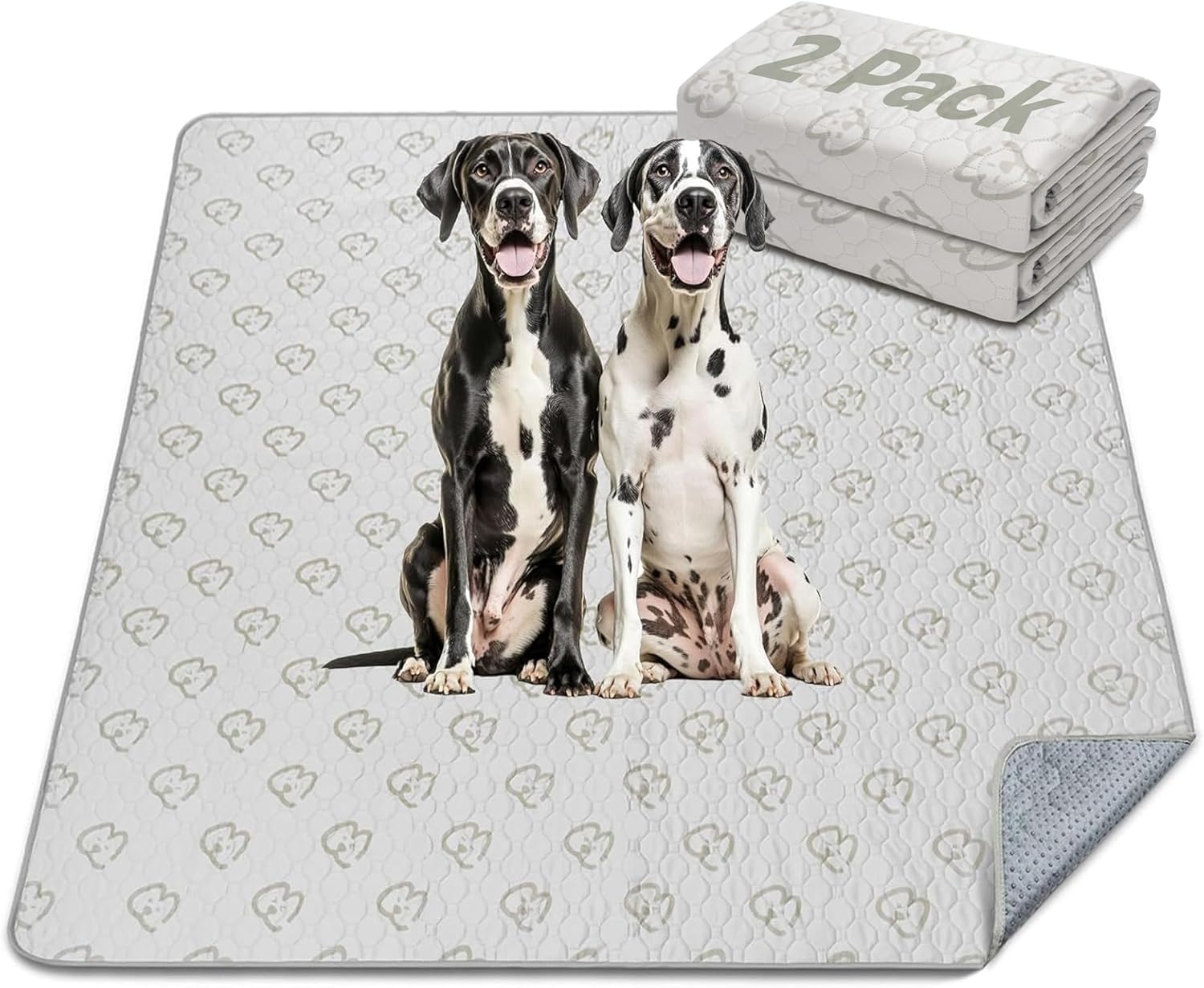 FXW Washable Pee Pads for Dogs, Puppy Pads with Super Absorbent, Specifically Designed for FXW Rollick/Homeplus 32/40/45inch 8 Panels Dog Playpen, 71" Square, Khaki, 2 Packs - Pet Explorer