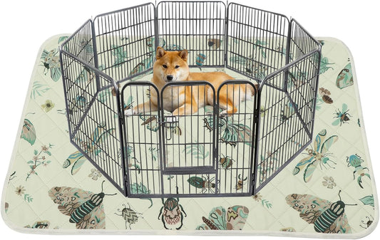 IEUUMLER Washable Pee Pads for Dogs, 1 Pack Insect Pattern Reusable Waterproof Puppy Potty Pads, Non-Slip Absorbent Pet Training Pads for Playpen Crate Bed EU014 - Pet Explorer