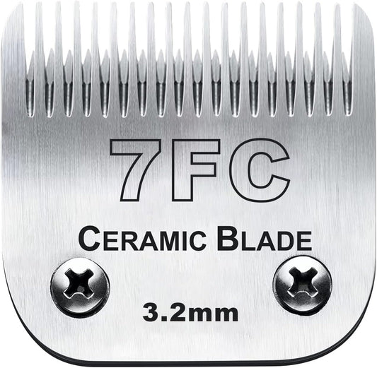 7FC Blades Dog Grooming Clipper Compatible with Andis Pet/Oster A5/Wahl KM Series, Ceramic & Stainless Steel Blade - Pet Explorer