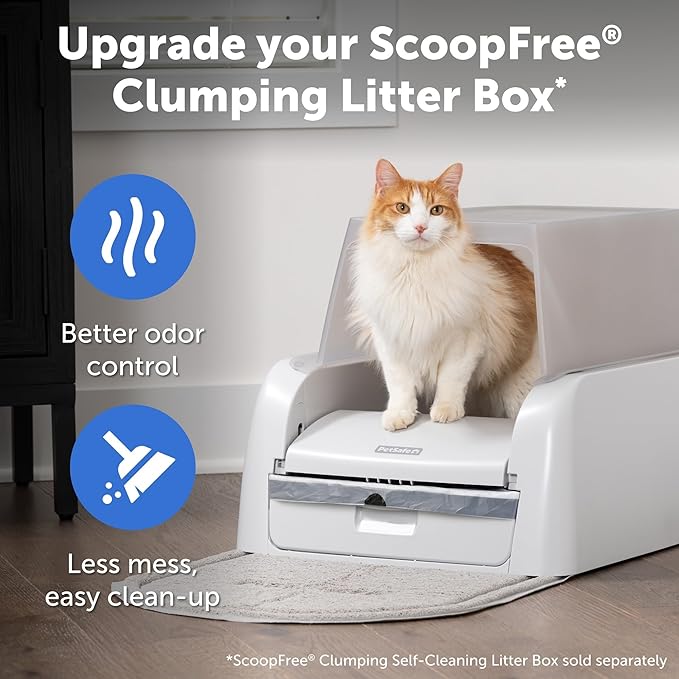 PetSafe ScoopFree Clumping Litter Box Hood & Accessory Bundle - Odor Control Box - Self-Cleaning Litter Box Accessories - Litter Box Privacy Cover - Easy to Clean