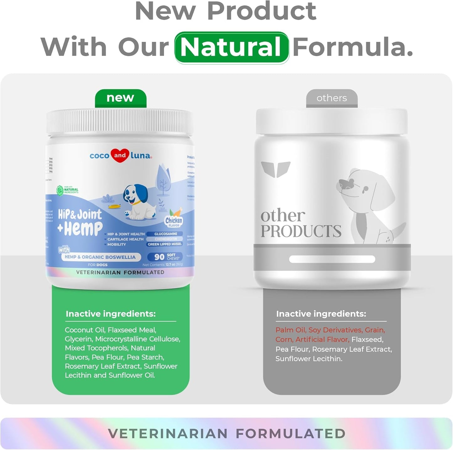Hemp Hip and Joint Supplement for Dogs - 90 Soft Chews - with Green Lipped Mussel, Glucosamine, Turmeric, Fish Oil, MSM and Yucca Schidigera - Pet Explorer