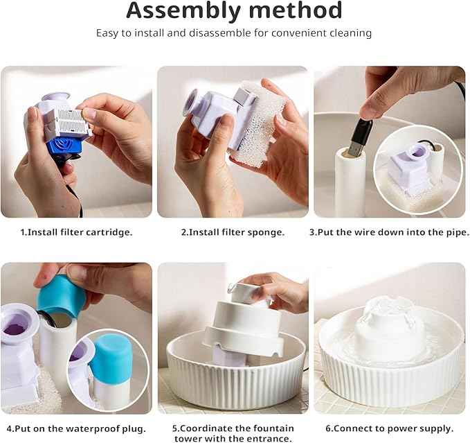 Ceramic Cat Water Fountain, 2.1L/71oz Cupcake Pet Water Fountain for Cats and Dogs, Automatic Pet Drinking Fountain with Pump, Filter & Foam (Dark Grey)