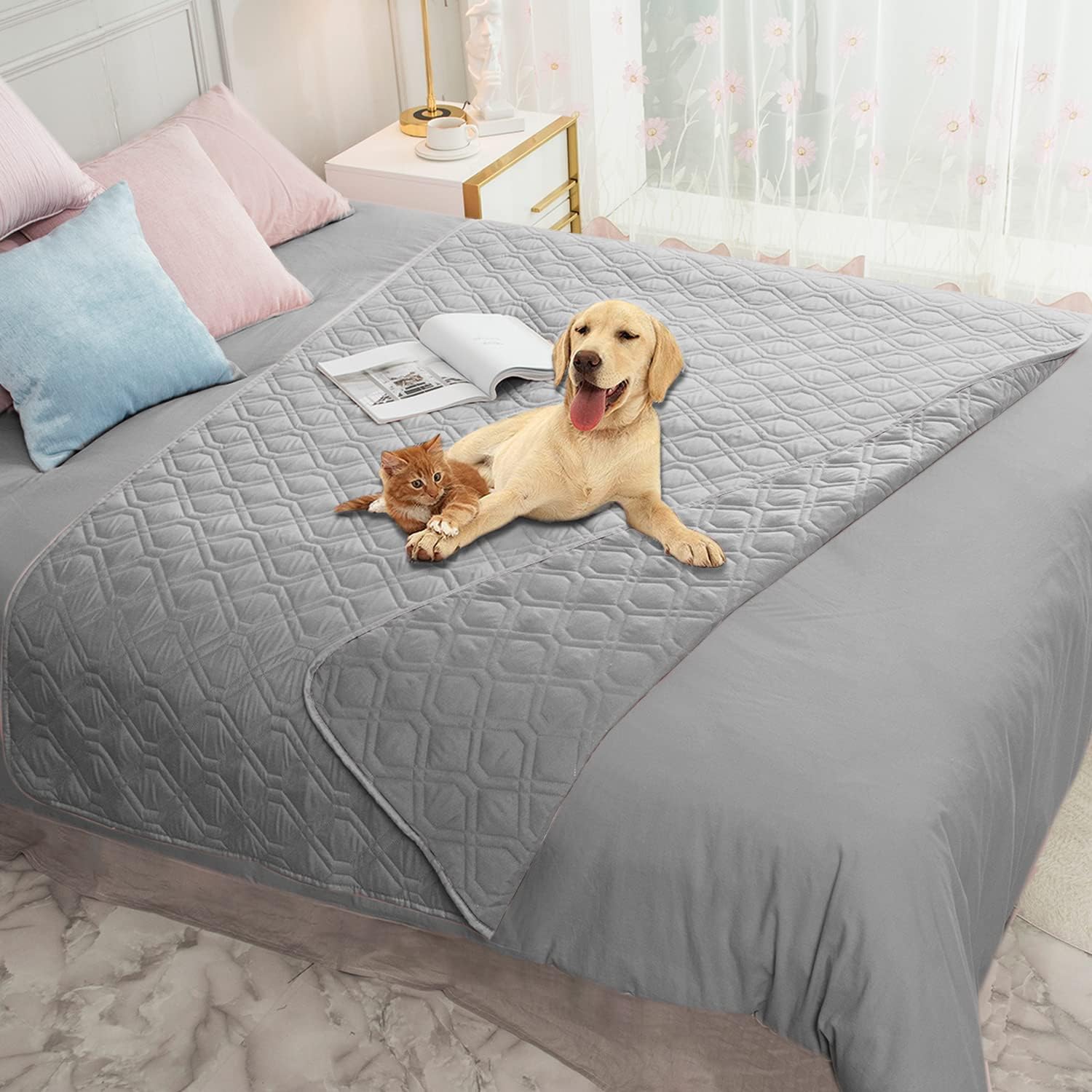 Ameritex Waterproof Blanket Reversible Dog Bed Cover Pet Blanket for Furniture Bed Couch Sofa - Pet Explorer