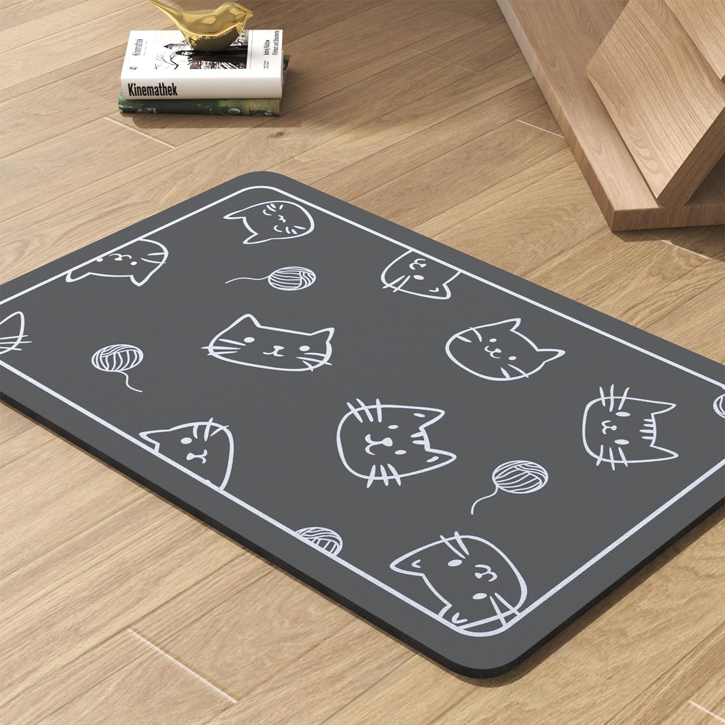 Pet Feeding Mat-Absorbent Dog Mat for Food and Water Bowl-No Stains Quick Dry Water Dispenser Mat-Dog Accessories Pet Supplies-Bowl for Messy Drinkers（Cats,17"x34" - Pet Explorer